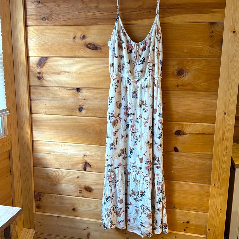 ABERCROMBIE Cream Floral Maxi Dress